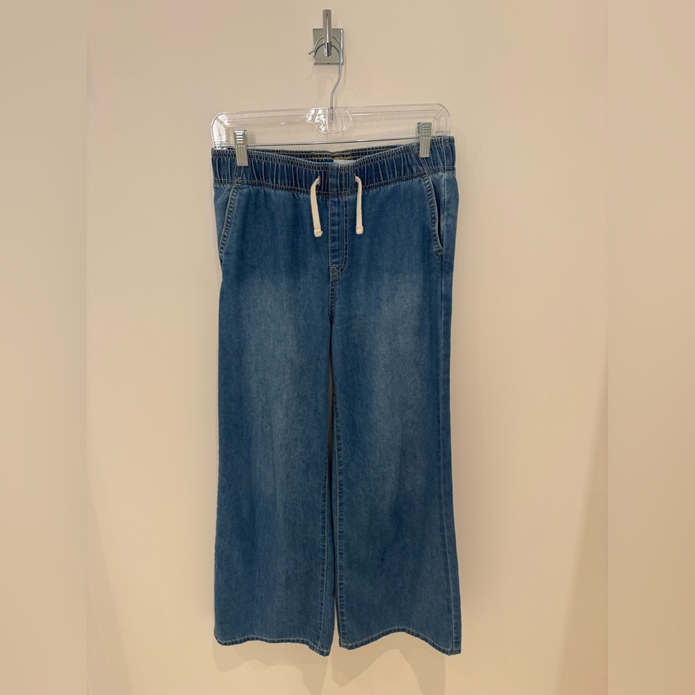 Old Navy Wide-Leg Blue Girls Jeans with Drawstring Waist